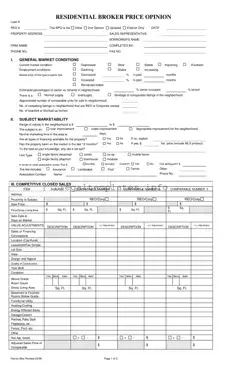 Fill a Valid Broker Price Opinion Form