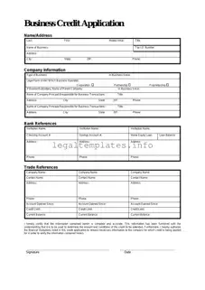 Fill a Valid Business Credit Application Form