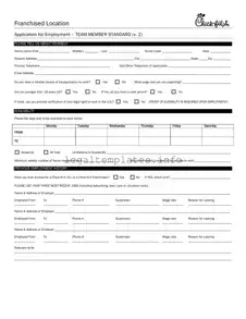 Fill a Valid Chick Fil A Job Application Form
