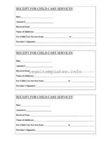 Fill a Valid Childcare Receipt Form