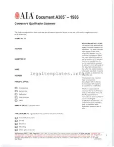 Fill a Valid AIA A305 Form