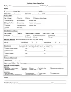 Fill a Valid Employee Status Change Form