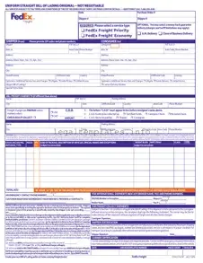 Fill a Valid Fedex Bill Of Lading Form