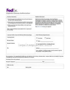 Fill a Valid Fedex Release Form