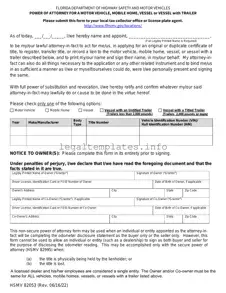 Fill a Valid Florida Vehicle POA form 82053 Form