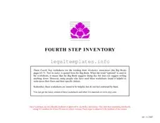 Fill a Valid Fourth Step Inventory Form