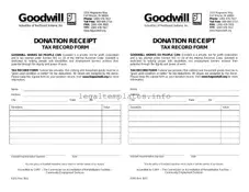 Fill a Valid Goodwill donation receipt Form