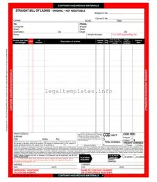 Fill a Valid Hazard Bill Of Ladden Form