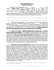 Fill a Valid Horse Training Contract Form
