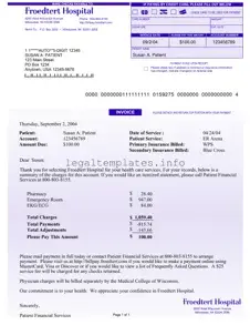 Fill a Valid Hospital Bill Form