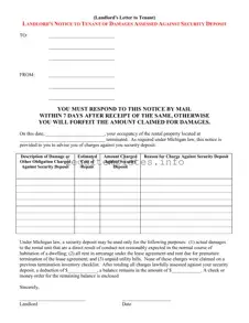 Fill a Valid Landlord Damages Letter Form