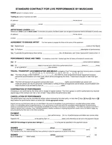 Fill a Valid Live Performance Contract Form