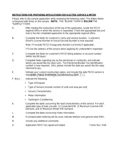 Fill a Valid Peco Service And Meter Application Form