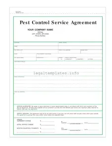 Fill a Valid Pest Control Contract Form