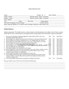Fill a Valid Sports Physical Form