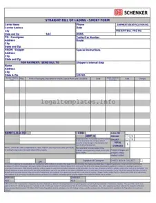 Fill a Valid Straight Bill Of Lading Form