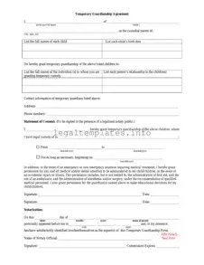 Fill a Valid Temporary Custody Form