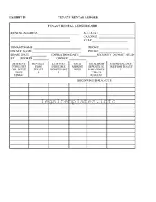 Fill a Valid Tenant Ledger Card Form