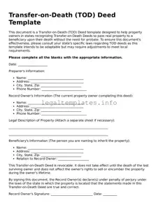 Fillable Transfer-on-Death Deed Document