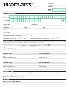 Fill a Valid Trader Joe's application Form