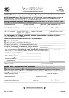 Fill a Valid USCIS I-9 Form