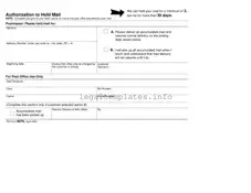 Fill a Valid Usps Hold Mail Request Form