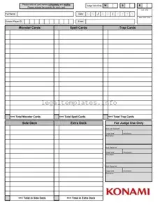 Fill a Valid Konami Decklist Form