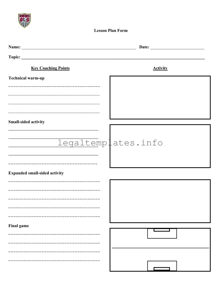 Fill a Valid Soccer Training Session Plan Form