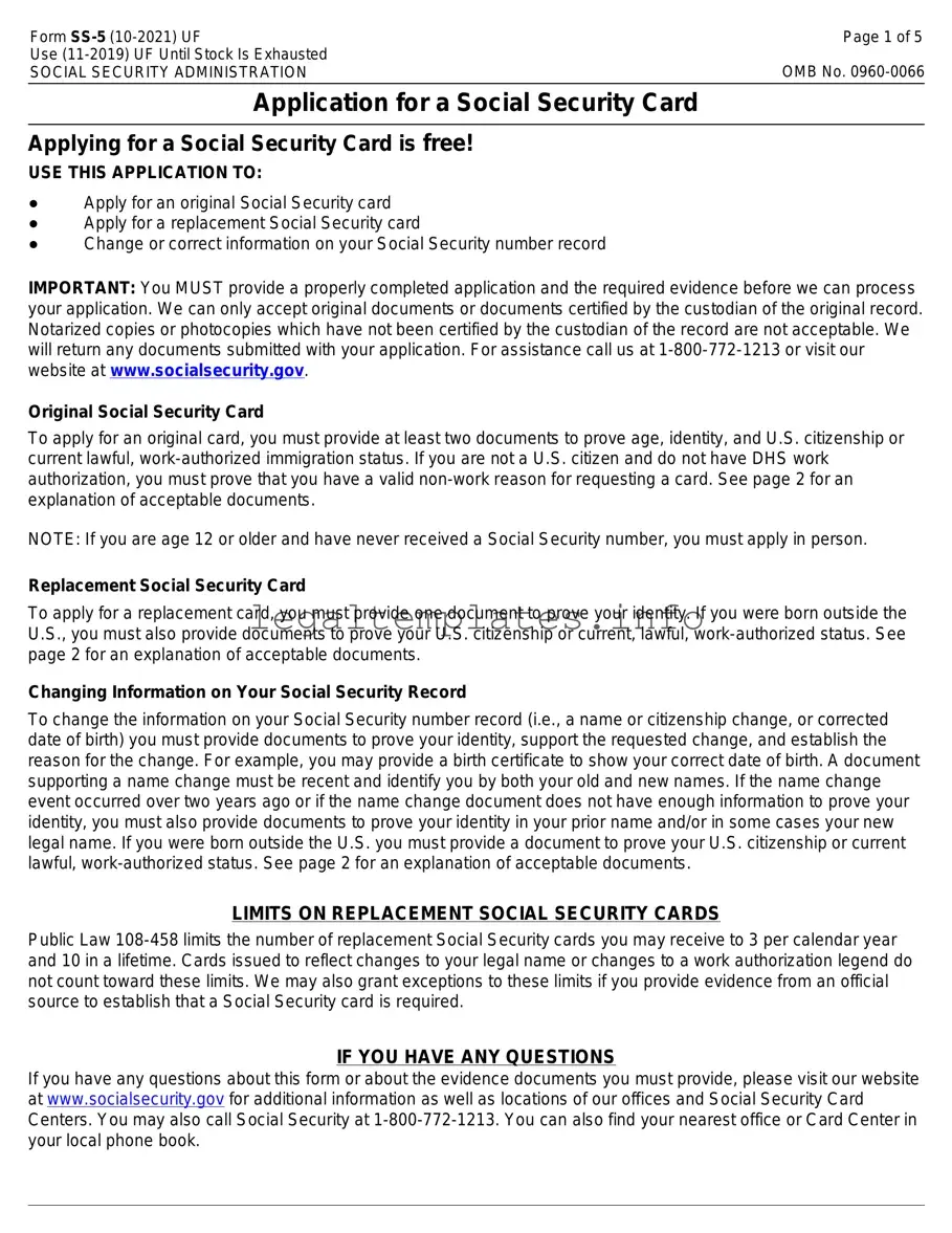 Fill a Valid SSA SS-5 Form