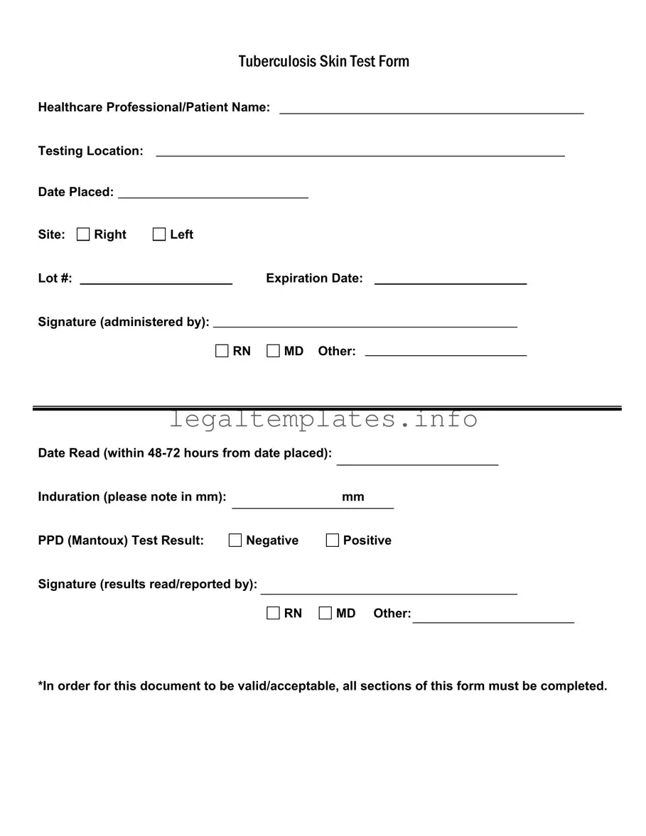 Fill a Valid Tb Test Form