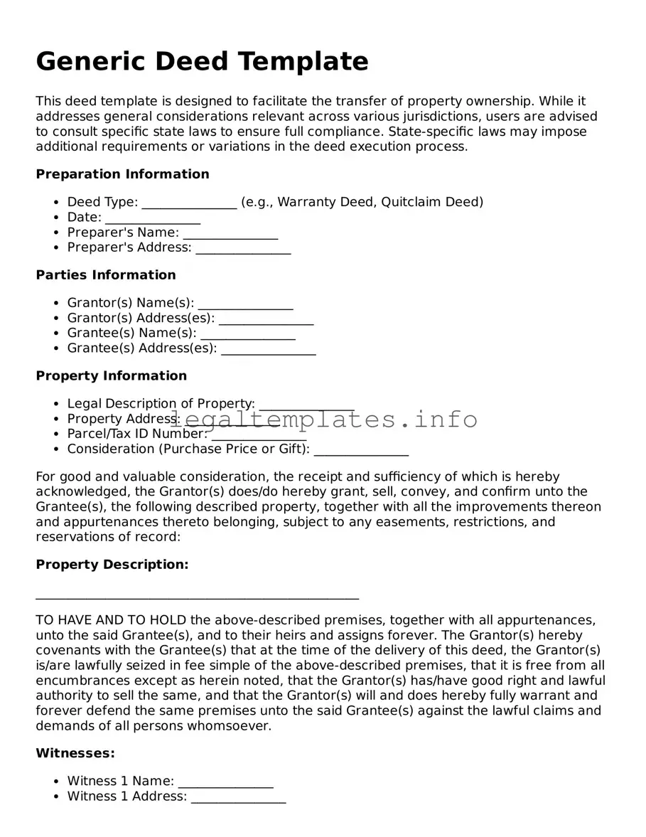 Fillable Deed Document