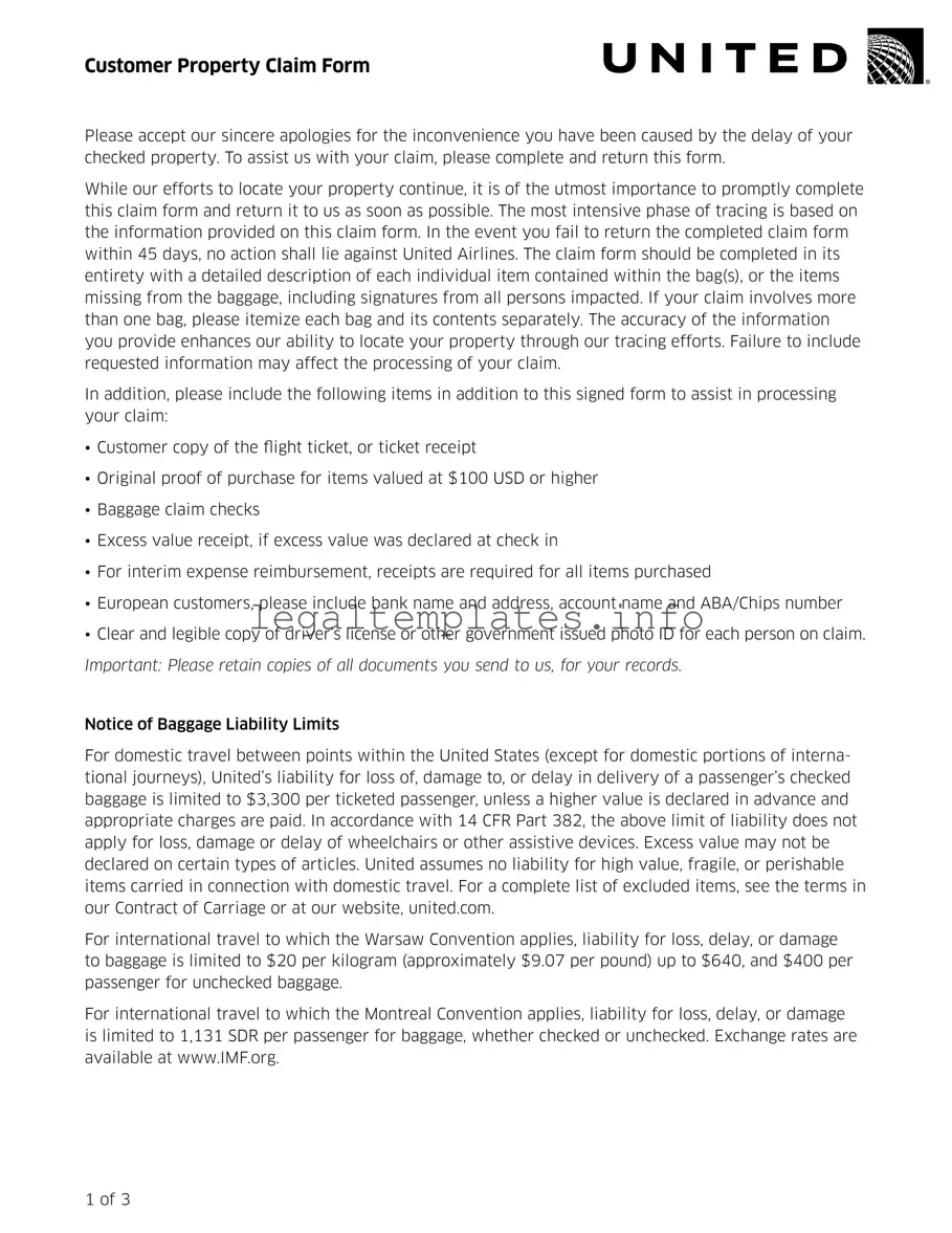 Fill a Valid United Airlines Form