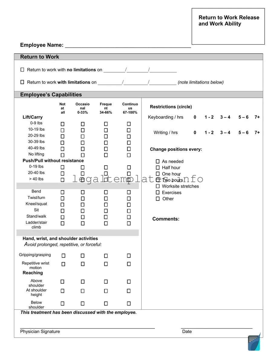 Fill a Valid Work Release Form